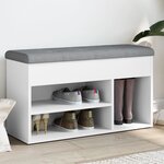 vidaXL Banc à chaussures blanc 82x32x45 5 cm bois d'ingénierie