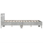 vidaXL Cadre de lit avec tête de lit et LED gris béton 135x190 cm