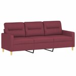 vidaXL Ensemble de canapés 3 Pièces avec coussins Rouge bordeaux Tissu