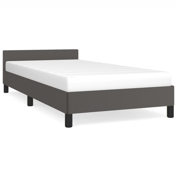 vidaXL Cadre de lit avec tête de lit Gris 90x200 cm Similicuir