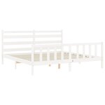 vidaXL Cadre de lit avec tête de lit blanc 200x200 cm bois massif