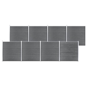 vidaXL Clôture de jardin WPC 1391x186 cm Gris
