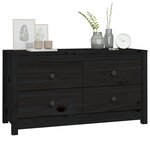 vidaXL Armoire latérale Noir 100x40x54 cm Bois de pin massif