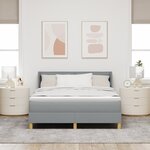 Lit tapissier vidaXL avec matelas Gris clair 140x200 cm