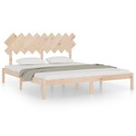 vidaXL Cadre de lit 180x200 cm Super King Bois massif