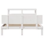 vidaXL Cadre de lit avec tête de lit blanc 135x190 cm bois pin massif