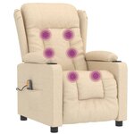 vidaXL Fauteuil de massage Crème Tissu