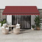 vidaXL Auvent manuel rétractable bordeaux 400x350 cm
