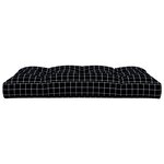 vidaXL Coussin de palette motif à carreaux noir 120x80x12 cm tissu