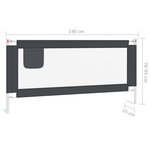 vidaXL Barrière de sécurité de lit d'enfant Gris foncé 190x25 cm Tissu