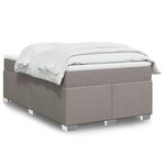 vidaXL Sommier à lattes de lit avec matelas Taupe 120x200 cm Tissu