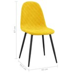 vidaXL Chaises à manger lot de 4 Jaune moutarde Velours