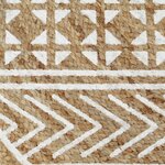 Vidaxl tapis fait à la main jute avec imprimé blanc 150 cm