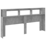 vidaXL Tête de lit à LED gris béton 200x18 5x103 5cm bois d'ingénierie