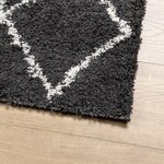 vidaXL Tapis shaggy à poils longs moderne noir et crème 140x200 cm