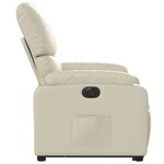 vidaXL Fauteuil inclinable électrique crème similicuir