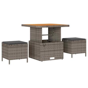 vidaXL Ensemble de salle à manger pour jardin Gris polyrotin
