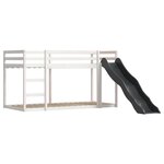 vidaXL Lit superposé avec toboggan et rideaux rose 90x190 cm