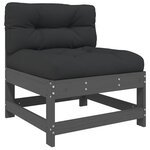 vidaXL Salon de jardin 10 Pièces avec coussins gris bois massif