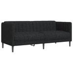 vidaXL Ensemble de canapés 3 Pièces noir tissu