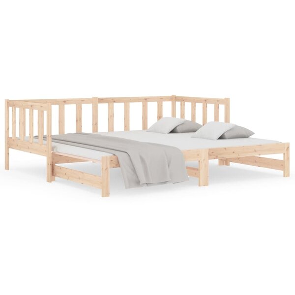 vidaXL Lit coulissant 2x(80x200) cm Bois de pin massif