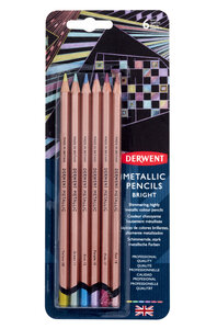 Crayons de couleur Derwent Metallic x6 vives