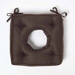 Galette de chaise coussin bouée en suédine Marron  40 x 40 x 10 cm - HOMESCAPES