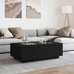 vidaXL Table basse avec LED infini noir 116x69x40 cm