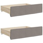 vidaXL Lit de jour avec gigogne et tiroirs taupe 90x200 cm tissu