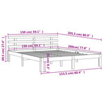 vidaXL Cadre de lit sans matelas cire marron 150x200cm bois pin massif
