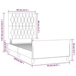 vidaXL Cadre de lit avec tête de lit Taupe 90x200 cm Tissu