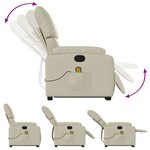 vidaXL Fauteuil inclinable de massage Crème Similicuir