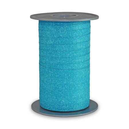 Bolduc poly glitter 100-m-bobine 10 mm turquoise
