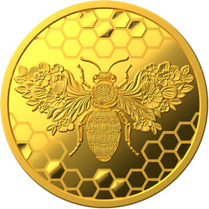 Monnaie GOLD BEE 1/25 Oz Or 5$ Niue 2026