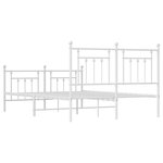 vidaXL Cadre de lit métal avec tête de lit/pied de lit blanc 140x190cm