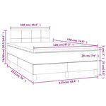 vidaXL Sommier à lattes de lit matelas et LED taupe 120x190 cm tissu