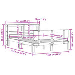vidaXL Cadre de lit avec tête de lit blanc 135x190 cm bois pin massif
