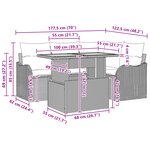 Canapé de Jardin 5 Pièces avec Coussins Beige Poly Rattan Acacia