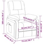 vidaXL Fauteuil de massage Taupe Tissu