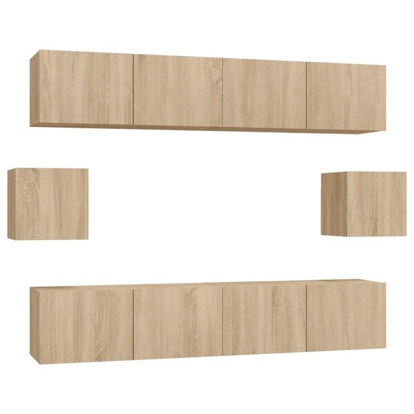 vidaXL Ensemble de meubles TV 6 Pièces Chêne sonoma Bois d'ingénierie