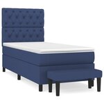 vidaXL Sommier à lattes de lit avec matelas Bleu 80x200 cm Tissu