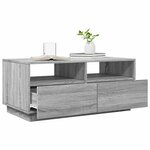 vidaXL Table basse avec lumières LED sonoma gris 90x49x40 cm