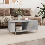 vidaXL Table basse gris béton 90x50x40 cm bois d'ingénierie