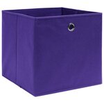 vidaXL Boîtes de rangement 10 Pièces Violet 32x32x32 cm Tissu