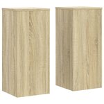 vidaXL Supports pour plantes 2 Pièces chêne sonoma bois d'ingénierie