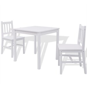 vidaXL Ensemble de salle à manger trois pièces Pinède Blanc