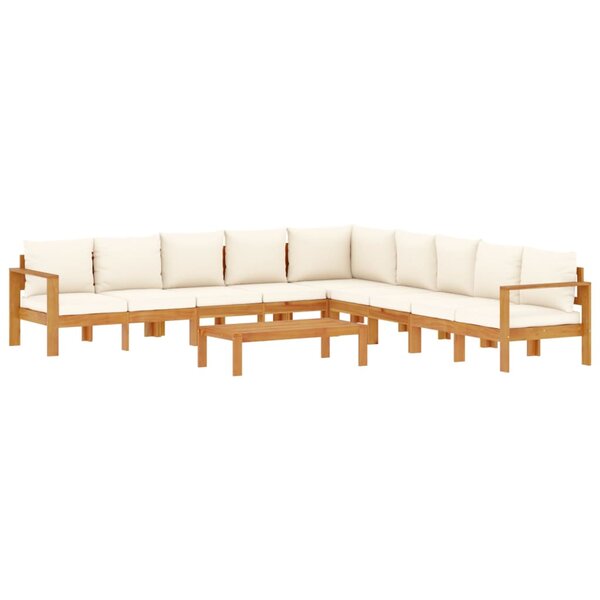 vidaXL Salon de jardin avec coussins 6 Pièces bois d'acacia solide
