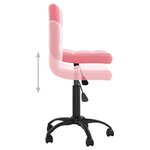 Chaise fauteuil siège pivotante de bureau informatique étude velours rose 02_0024172