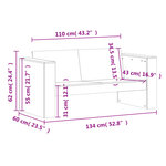 vidaXL Canapé de jardin 2 places 134x60x62 cm bois de pin massif