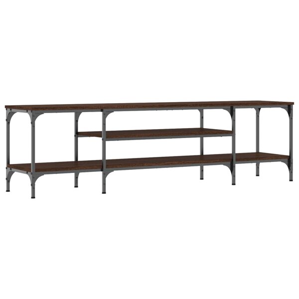 vidaXL Meuble TV chêne marron 161x35x45 cm bois d'ingénierie et fer